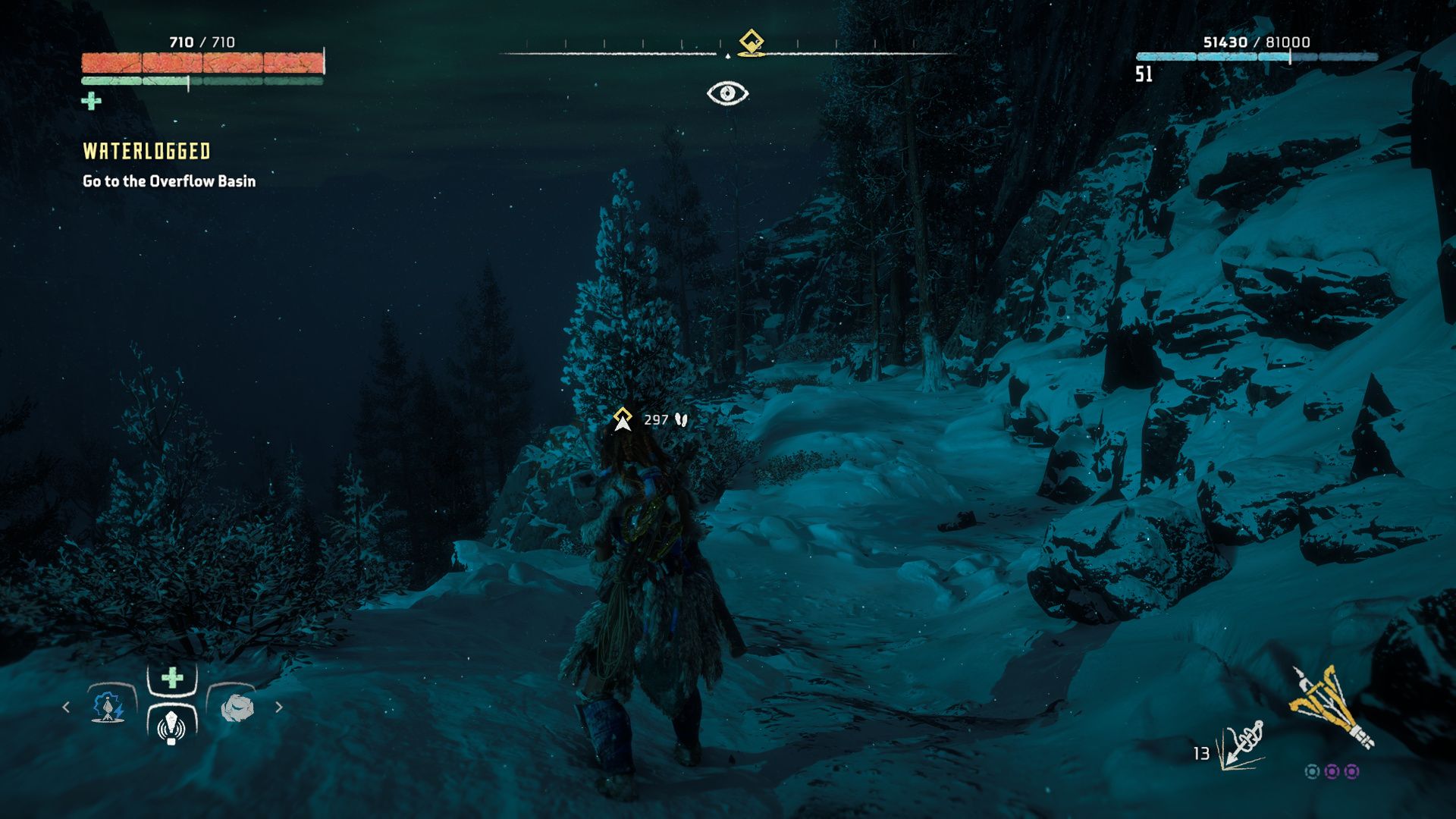 Player Vitals, Equipped Items & Abilities, Objectives: Pinned Mission, Waypoints and Markers, Compass