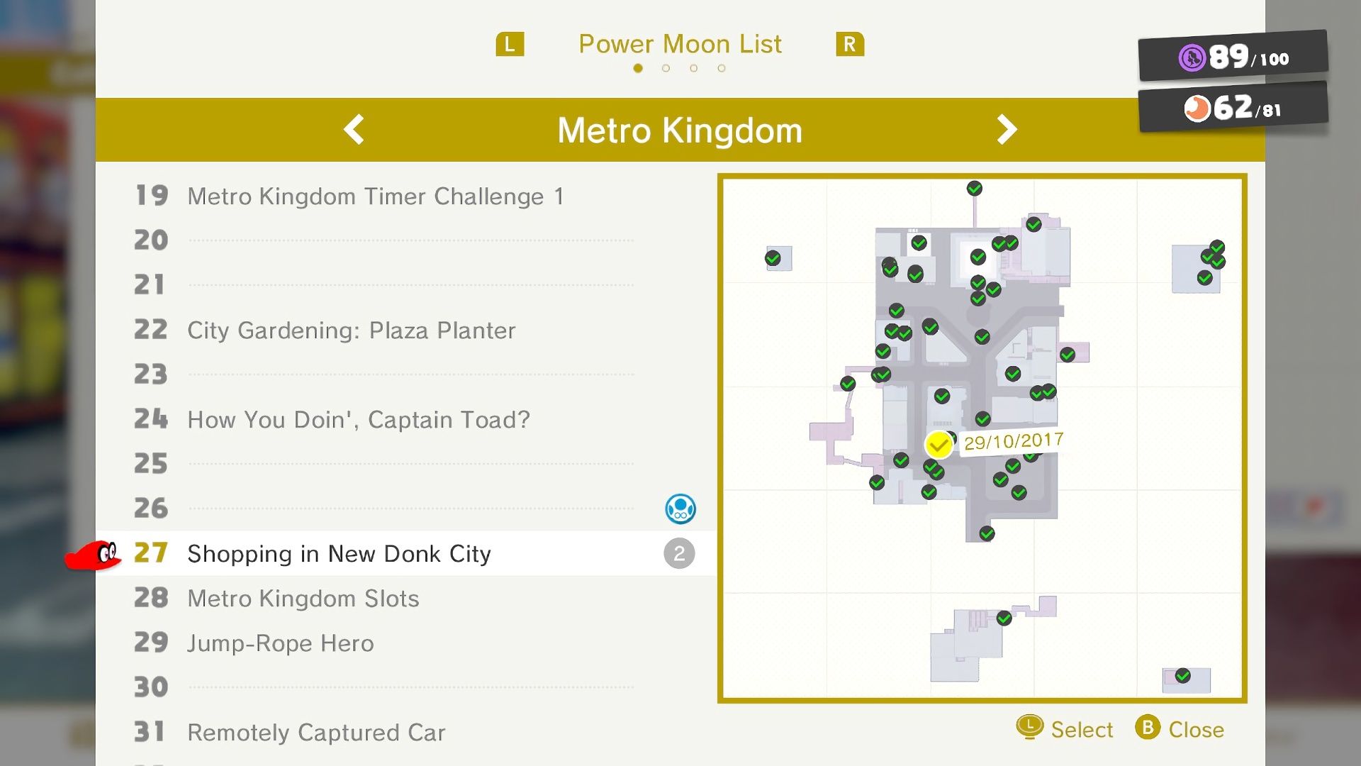 Missions and Quests, Area Map