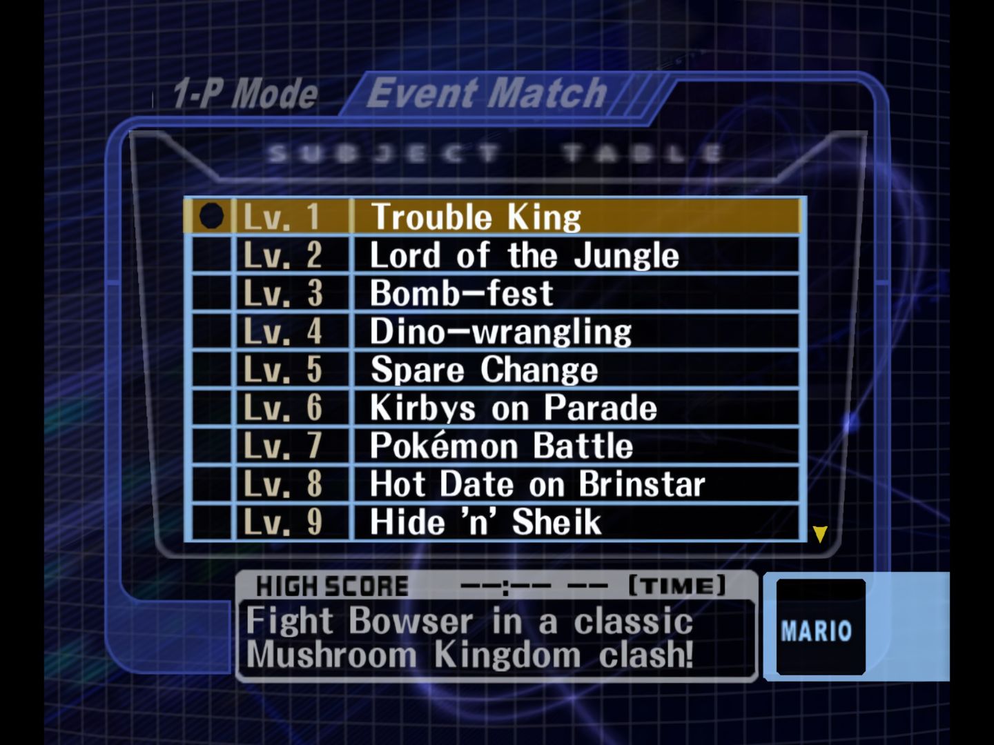Stage/Level Select