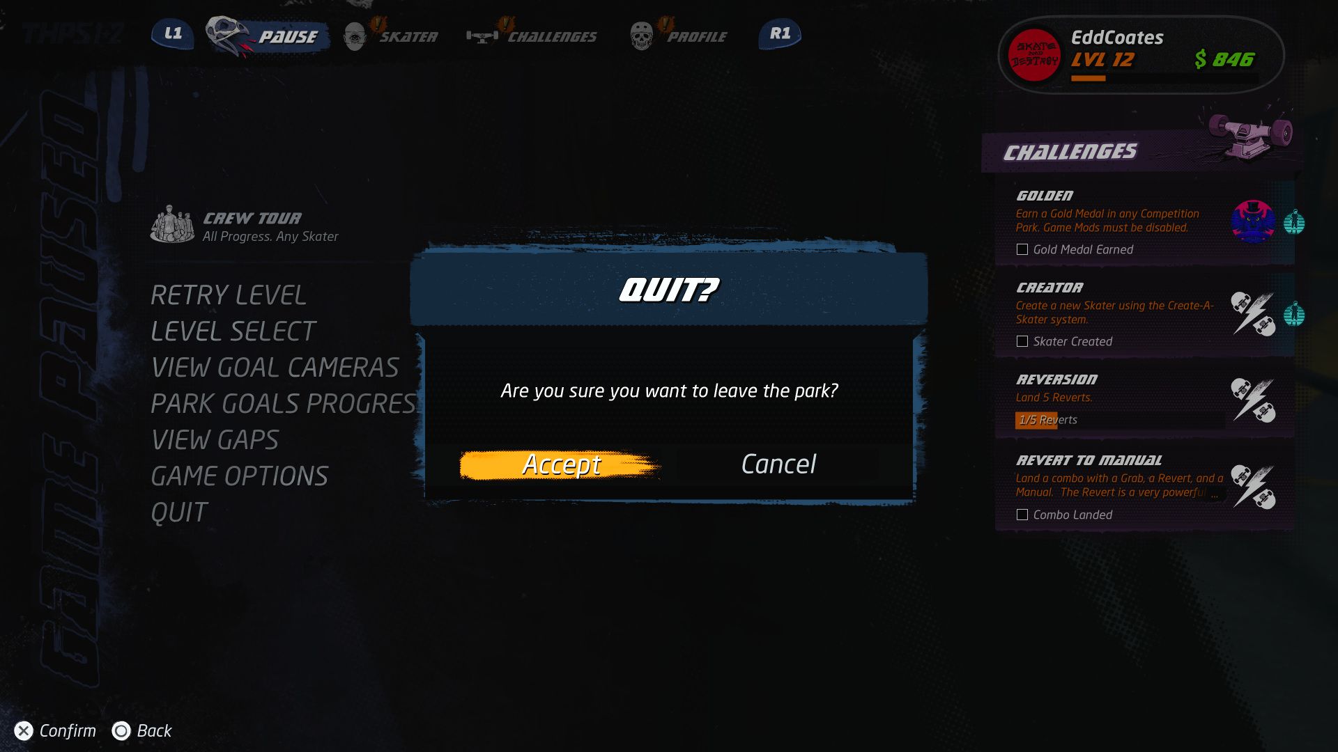 Modal: Option & Menu