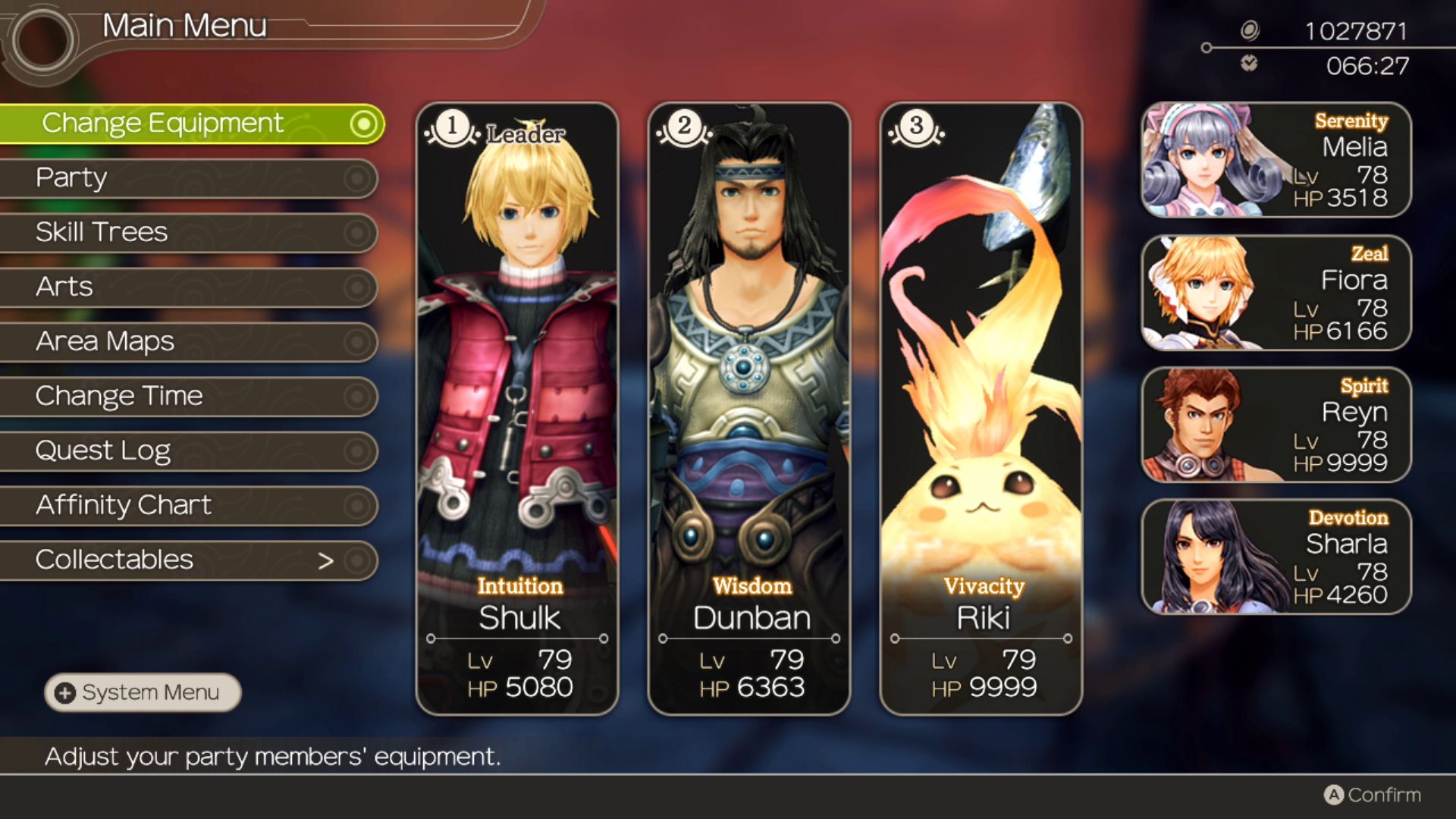 Player Menus, Team Summary